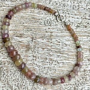 Natural RUBY gemstone bracelet. Soft tones. S.S.